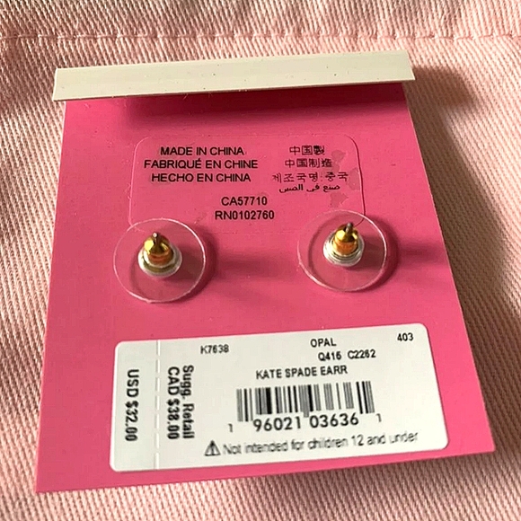 Kate Spade, Stud Earrings NWT!- in Opal Glitter - Picture 2 of 2